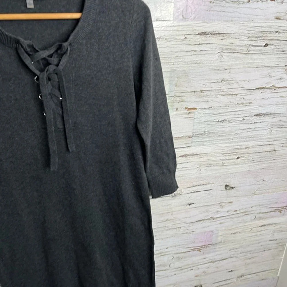 Nine West gray lace up  knit dress size small - Picture 4 of 9